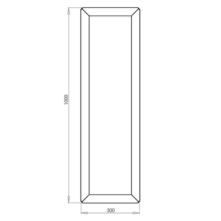 Powder coated steel planter Texas 30 x 100 cm