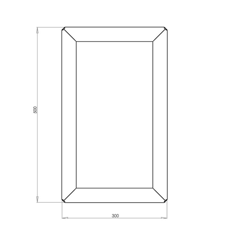 Powder coated steel planter Texas 30 x 50 cm