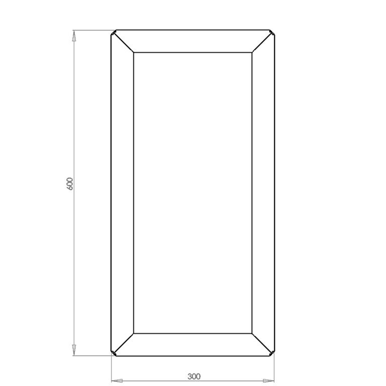 Corten steel planter Texas 30 x 60 cm