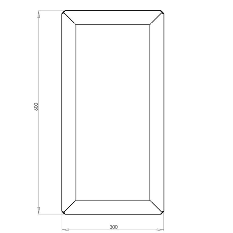 Powder coated steel planter Texas 30 x 60 cm