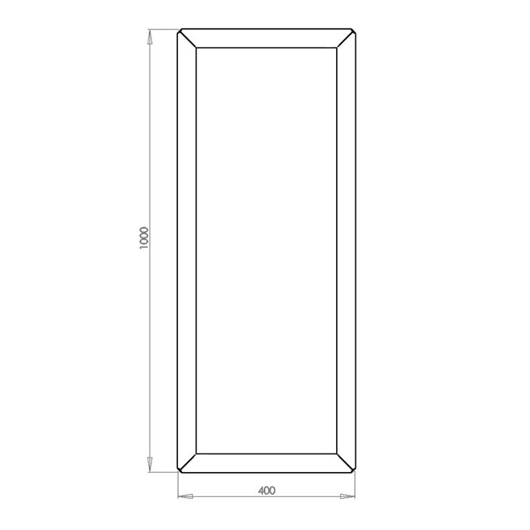 Powder coated steel planter Texas 40 x 100 cm