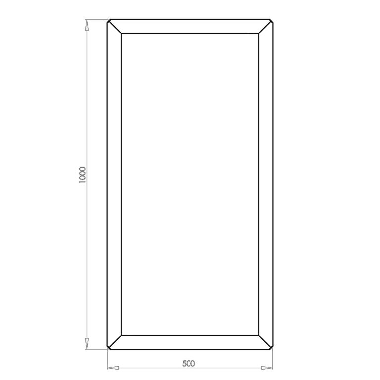 Powder coated steel planter Texas 50 x 100 cm