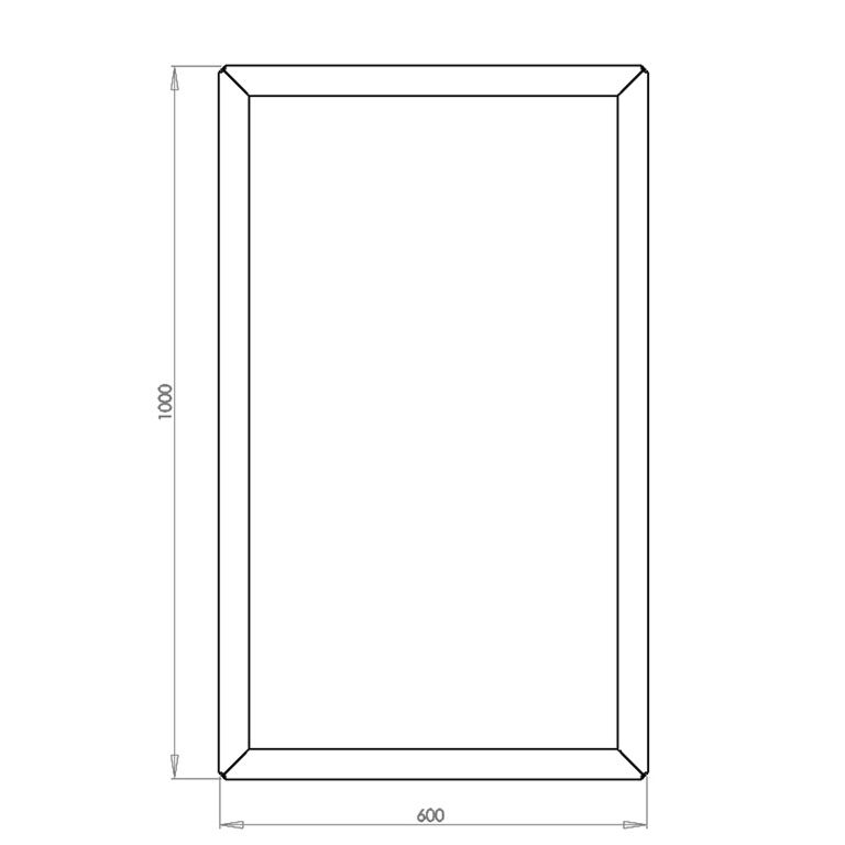 Powder coated steel planter Texas 60 x 100 cm