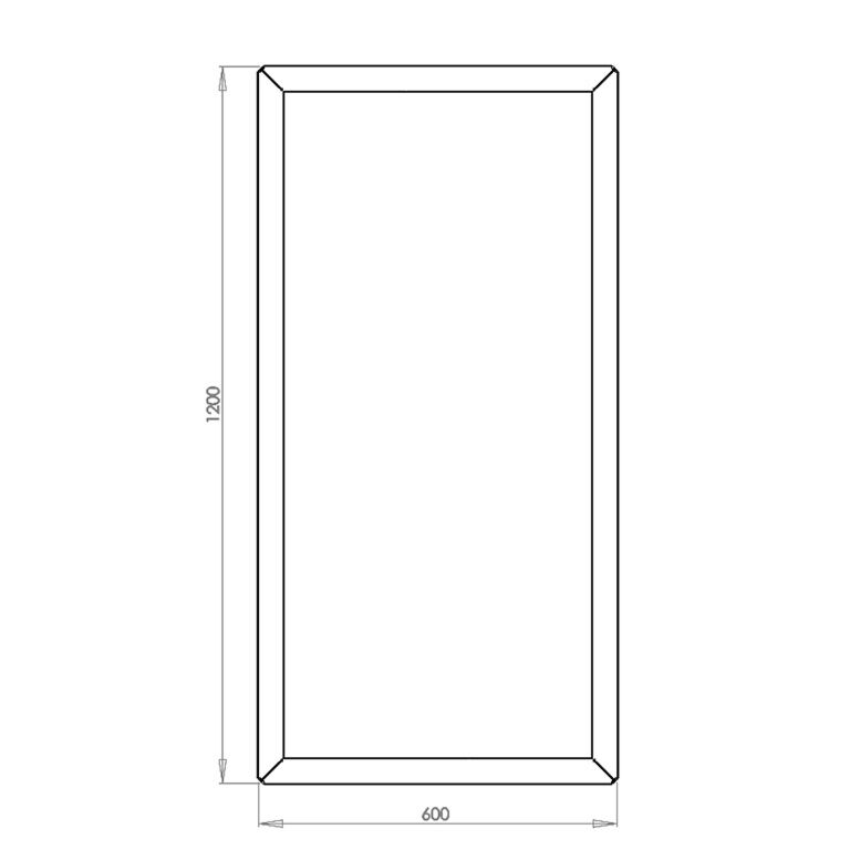 Powder coated steel planter Texas 60 x 120 cm