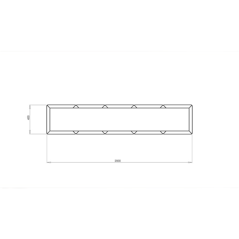 Powder coated steel planter Texas xxl 200 x 40 cm