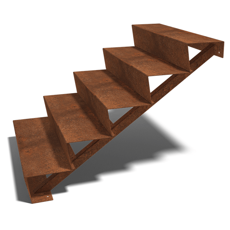 Corten steel stairs New York 5-step (width 120 cm)