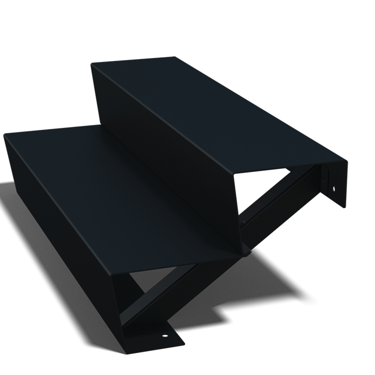Black steel stairs New York 2-step (width 100 cm)