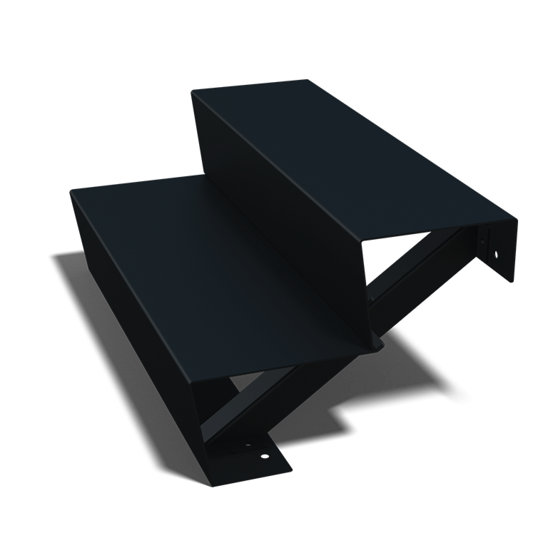 Black steel stairs New York 2-step (width 80 cm)