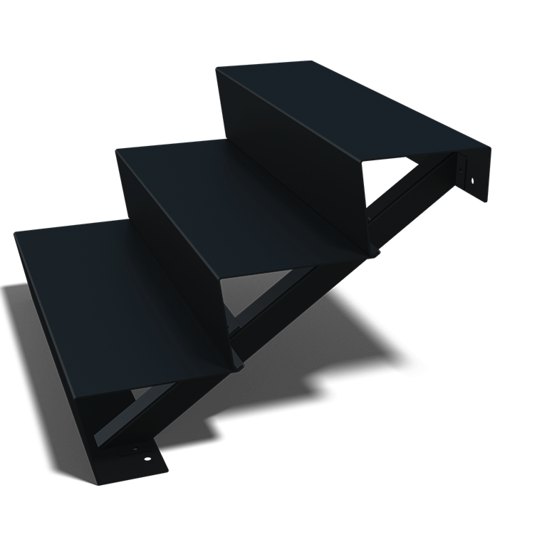 Black steel stairs New York 3-step (width 100 cm)