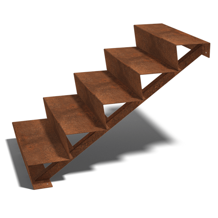 Corten steel stairs New York 5-step (width 80 cm)