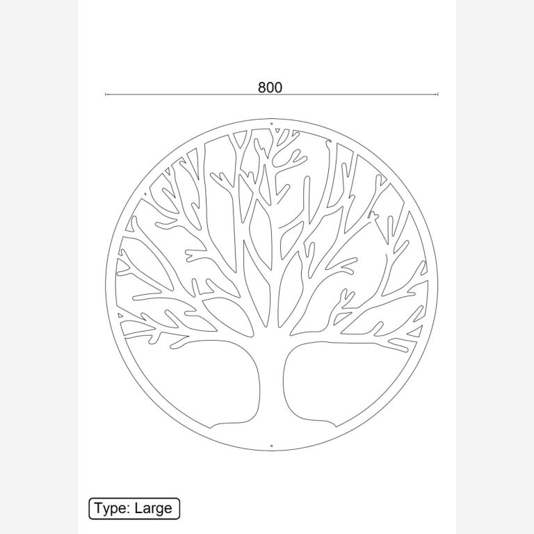 Corten steel wall decor Tree