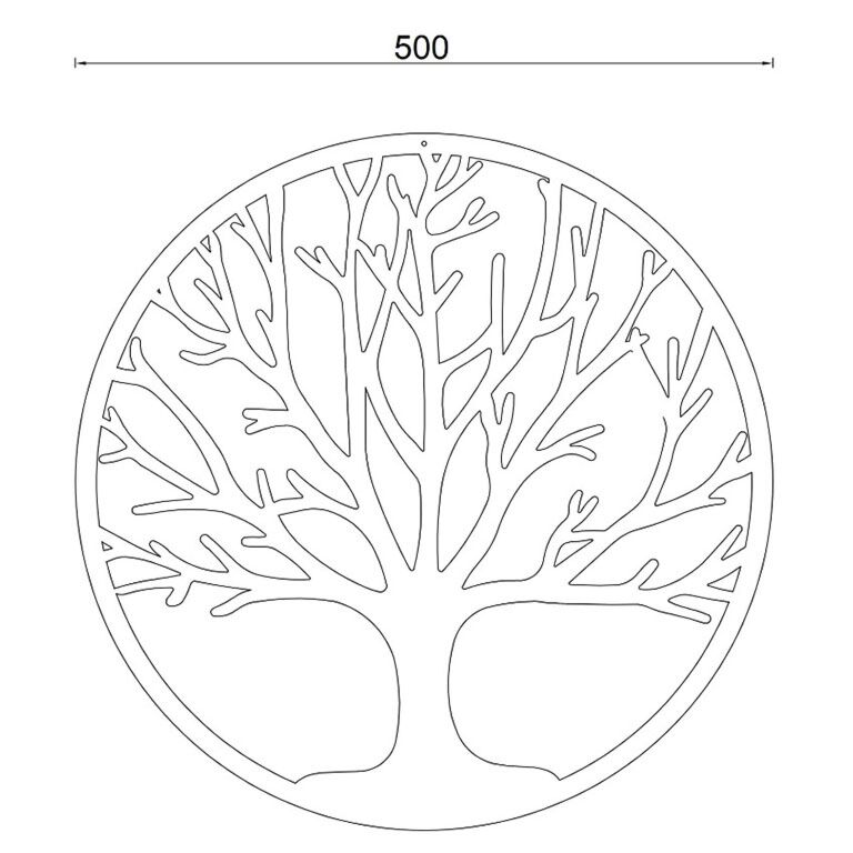 Corten steel wall decor Tree