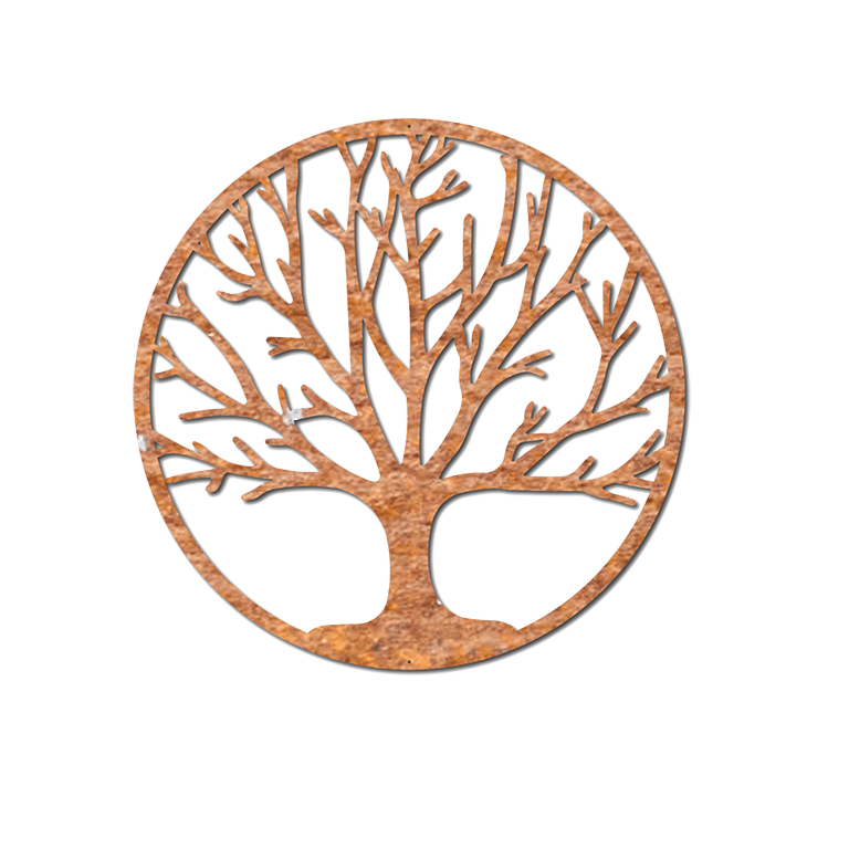 Corten steel wall decor Tree