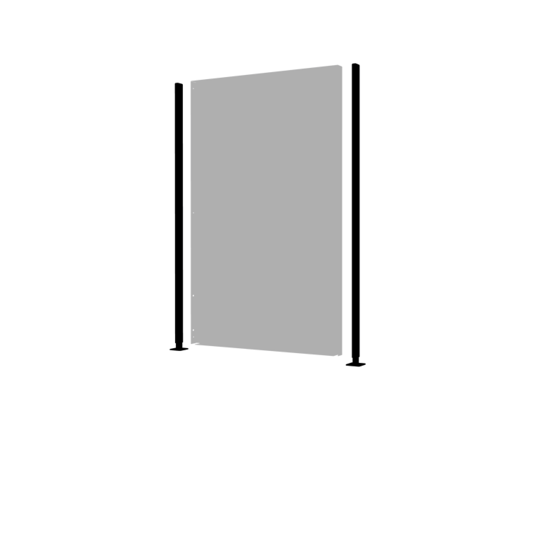 Powder coated garden panel post straight with flat base 190 x 6 x 3 cm