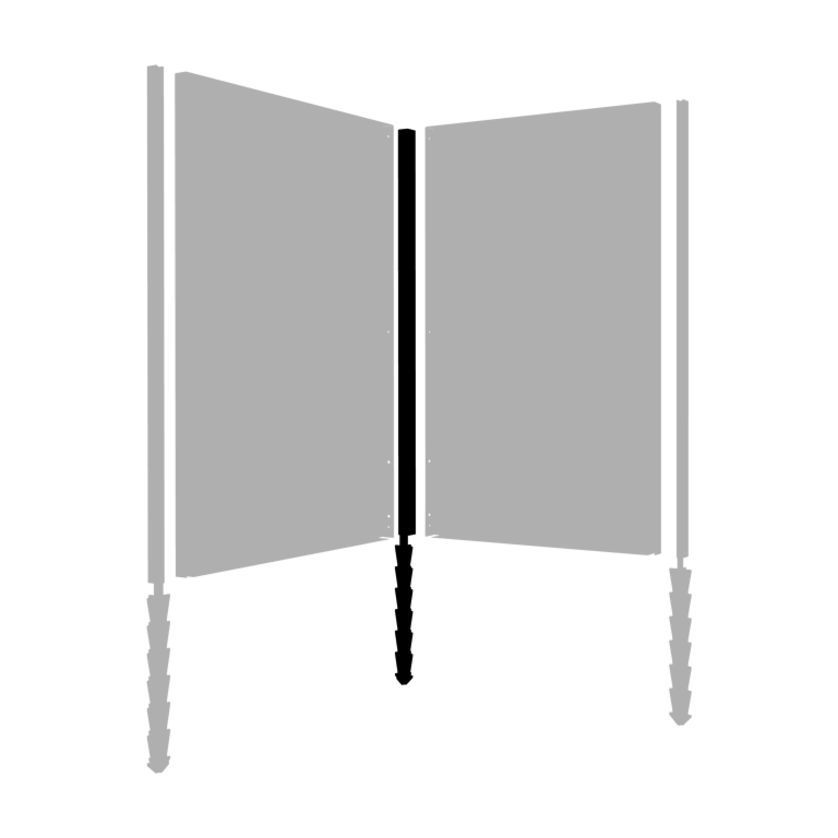 Powder coated garden panel post corner with support pin 190 x 6 x 6 cm
