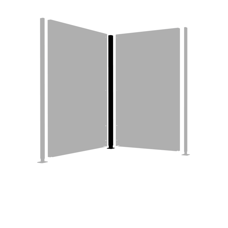 Powder coated garden panel post corner with flat base 190 x 6 x 6 cm