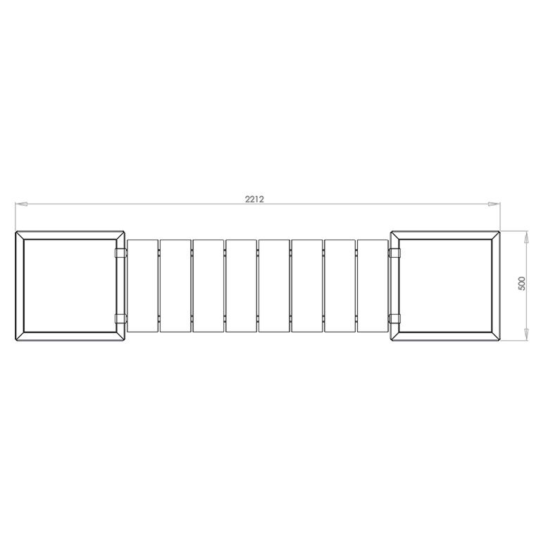 Powder coated steel planter with bench Vegas Miami