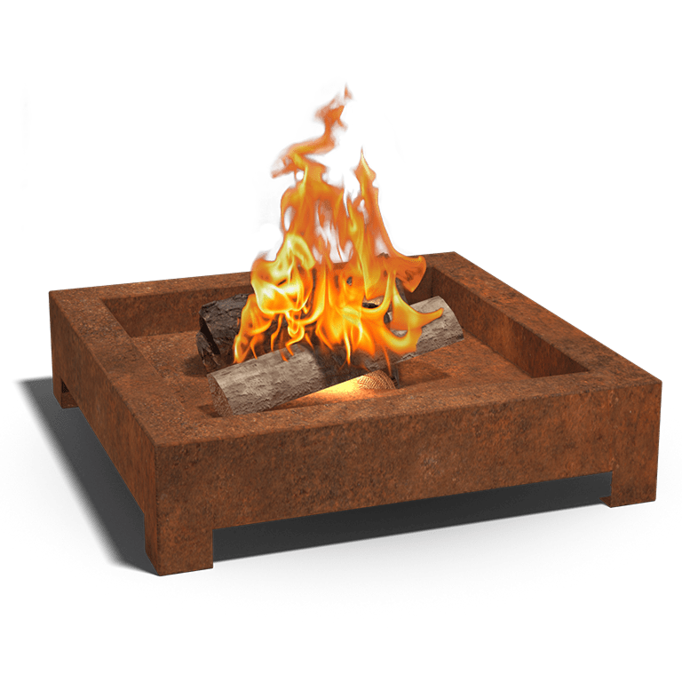 Corten steel bowl fire pits Detroit (Square)
