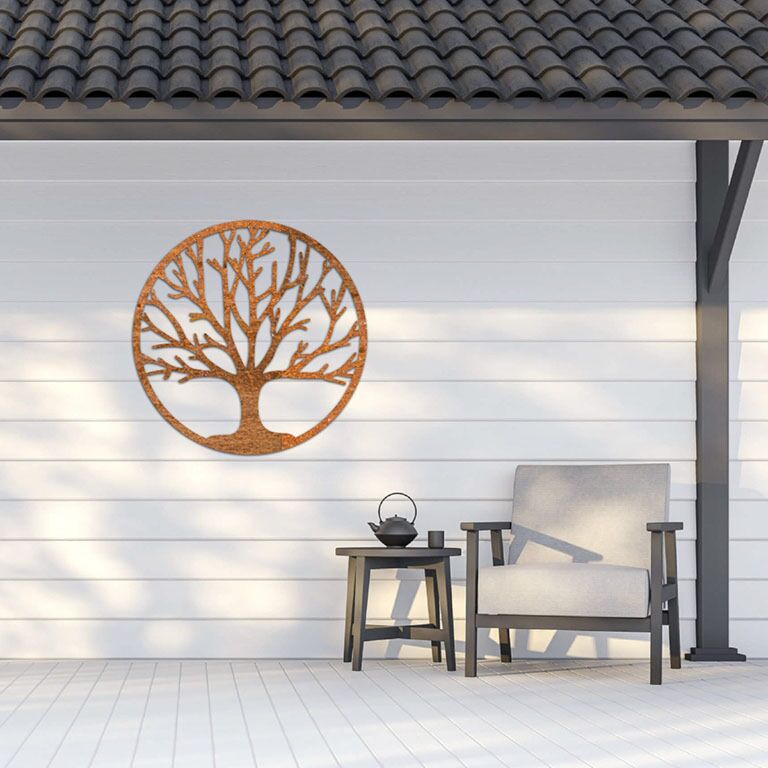 Corten steel wall decor Tree