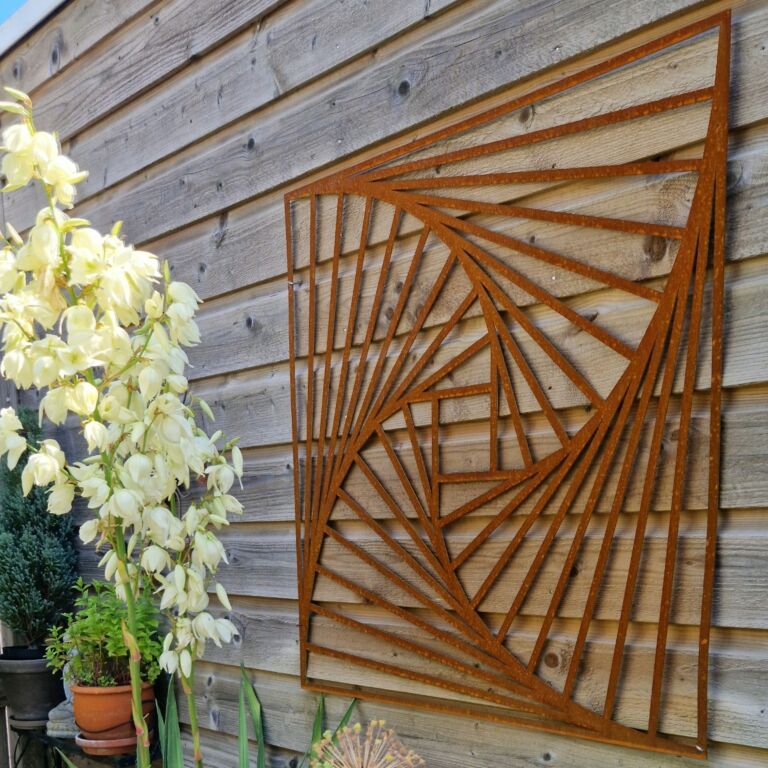 Corten steel wall decor Geometric shapes 3.0