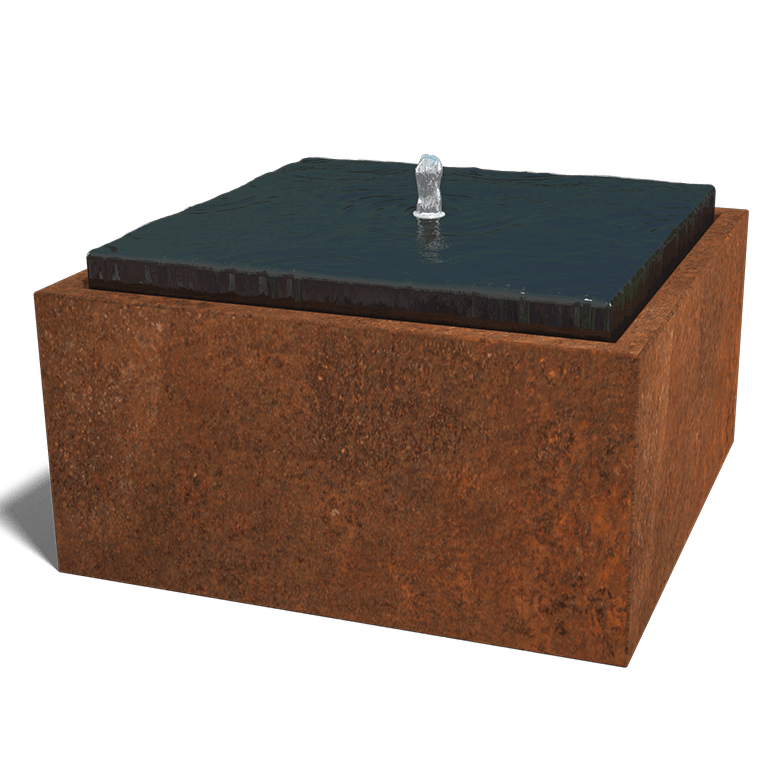 Corten steel water feature 80 x 80 x 40 cm