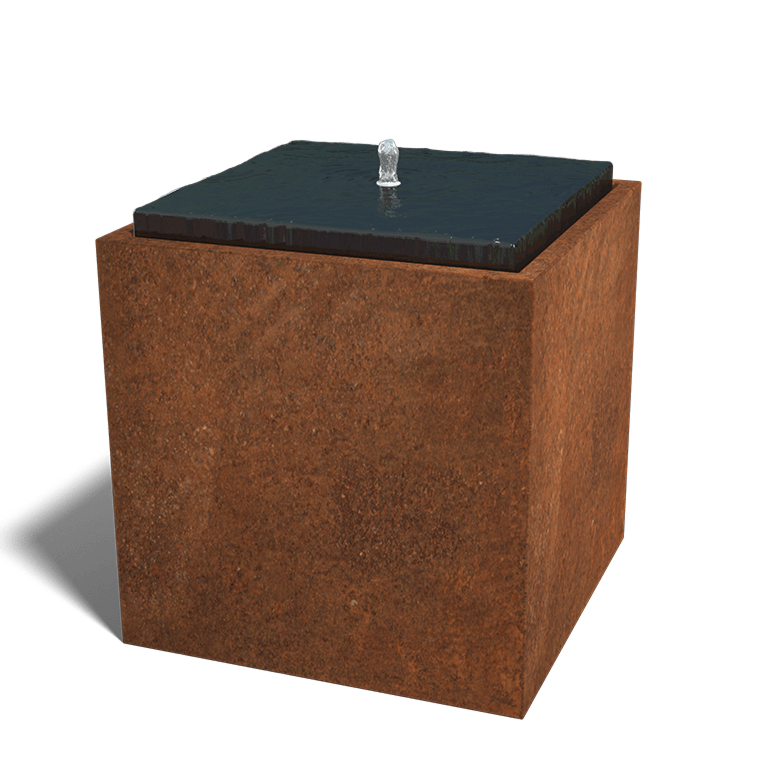 Corten steel water feature 80 x 80 x 80 cm