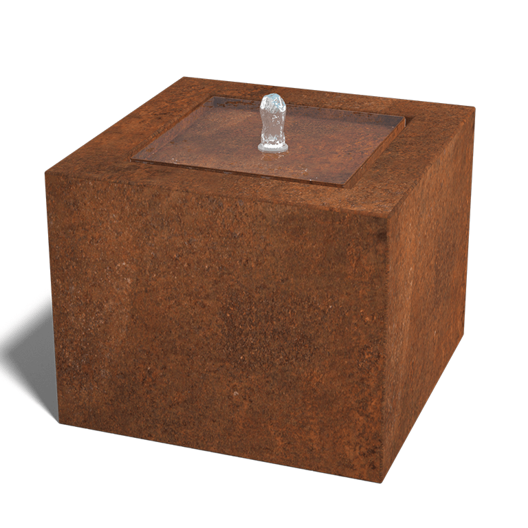 Corten steel water table 50 x 50 x 40 cm