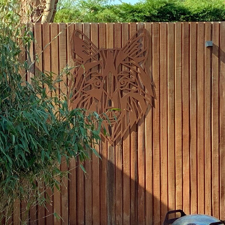 Corten steel wall decor Wolf 1.0