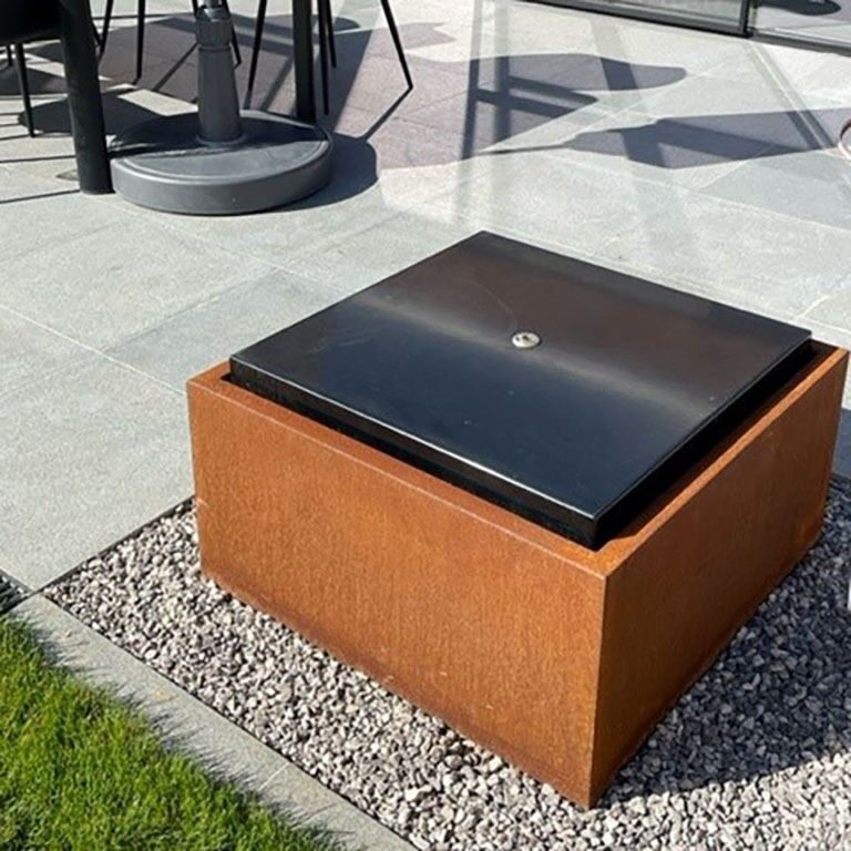 Corten steel water feature 50 x 50 x 40 cm