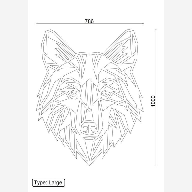 Corten steel wall decor Wolf 1.0