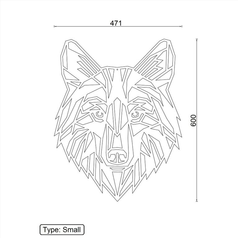 Corten steel wall decor Wolf 1.0
