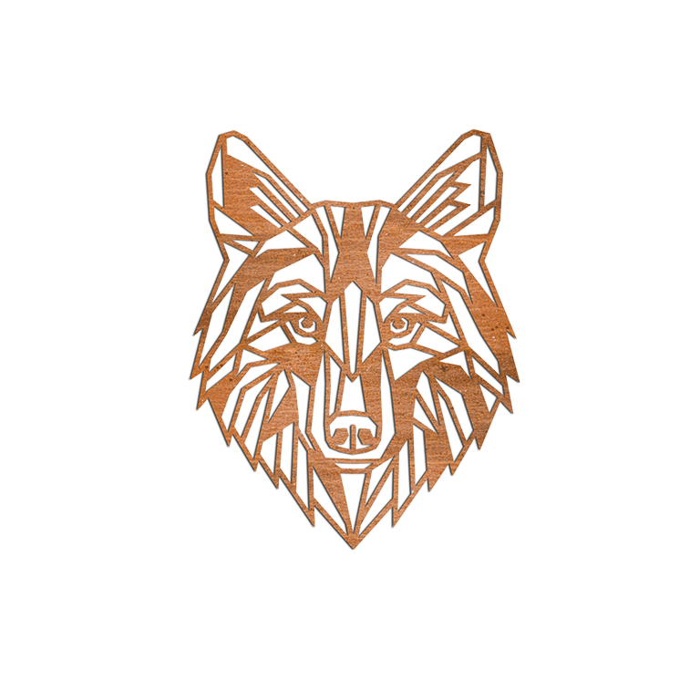 Corten steel wall decor Wolf 1.0