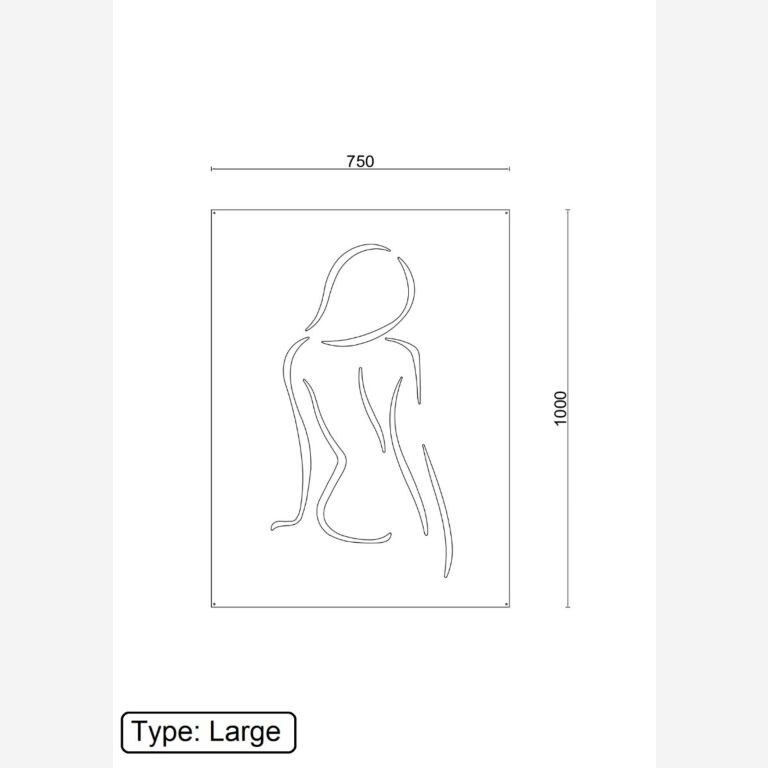 Corten steel wall decor Woman