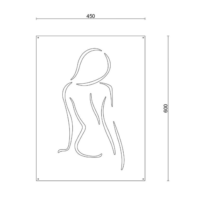Corten steel wall decor Woman