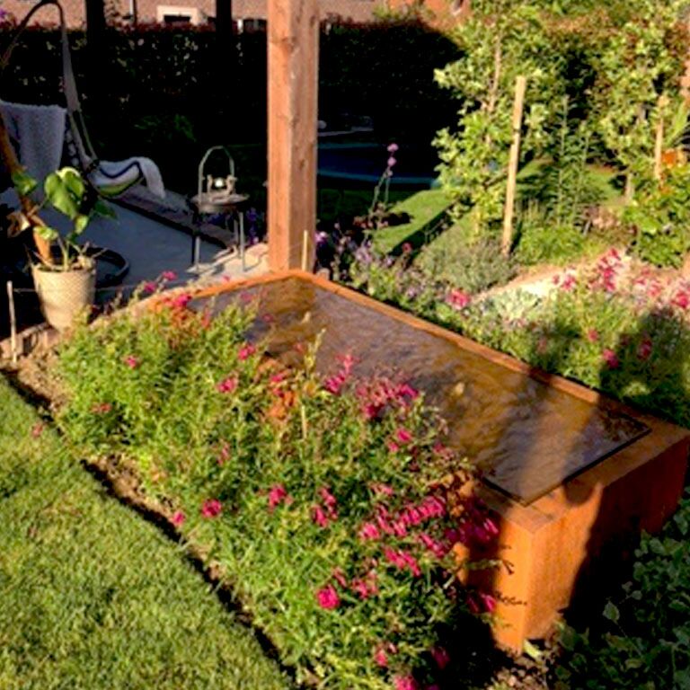 Corten steel water table 200 x 80 x 40 cm