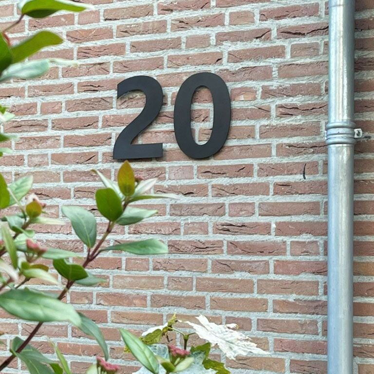 Black Stainless steel house number 1 - 30 cm