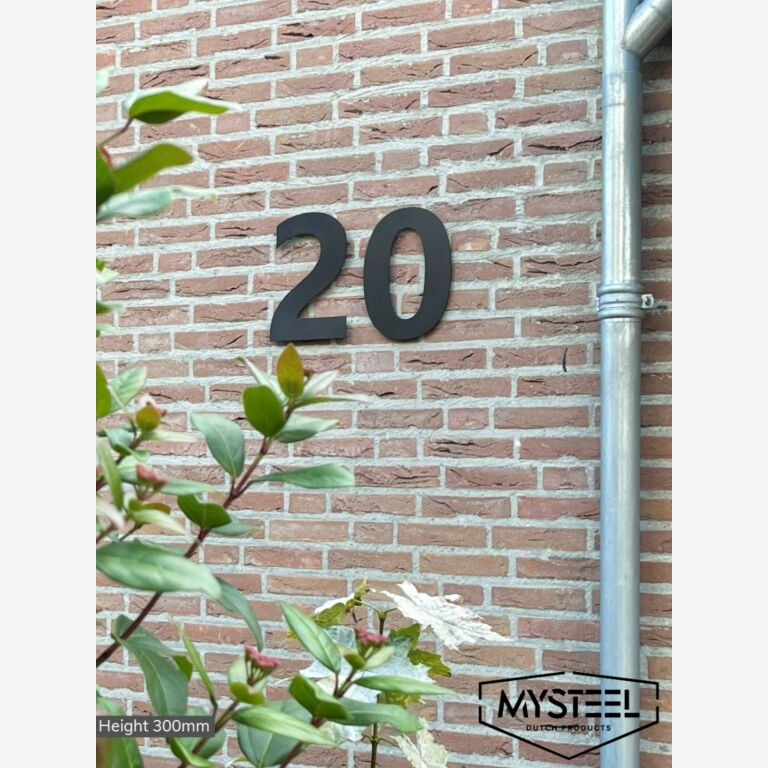 Black Stainless steel house number 4 - 30 cm