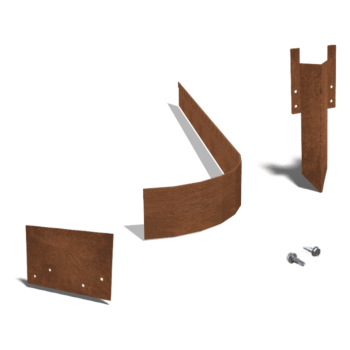 Corten steel border edge FLEX flattened 13 cm complete set per 15 metres