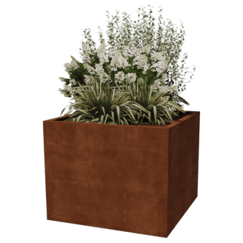 Corten steel welded planters Montana 100 x 100 x 80 cm