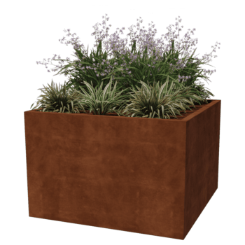 Corten steel welded planters Montana 120 x 120 x 80 cm