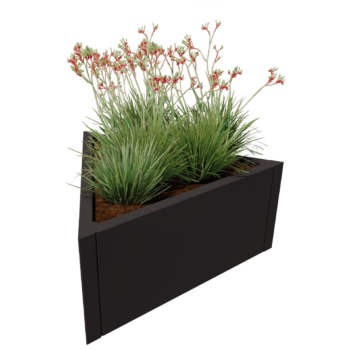 Steel planter - Triangle equilateral - 90,6 x 78,3 x 40 cm - RAL9005 matt (white) - Without bottom plate