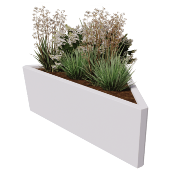 Steel planter - Triangle isosceles - 112,2 x 60,5 x 60 cm - Other RAL colour - Without bottom plate