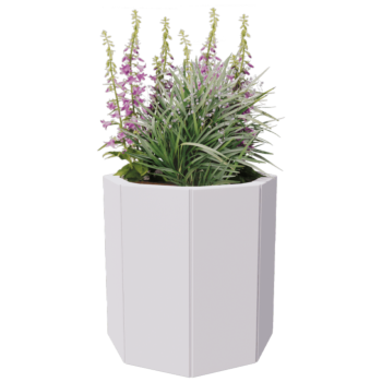 Steel planter - Octagon - 48,3 x 48,3 x 30 cm - Other RAL colour - With bottom plate - With legs