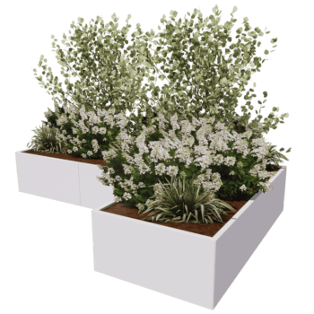 Powder coated steel planter Kansas 100