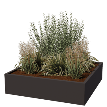 Steel planter - Square - 120 x 120 x 30 cm - Other RAL colour - Without bottom plate