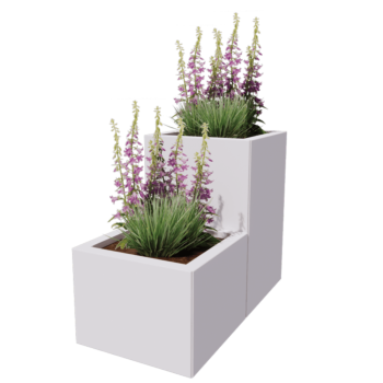 Steel planter - 2-Tier - 80 x 40 x 60 cm - RAL9005 matt (black) - Without bottom plate