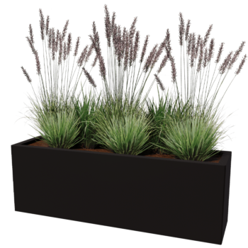 Steel planter - Rectangle - 120 x 30 x 30 cm - Other RAL colour - With bottom plate