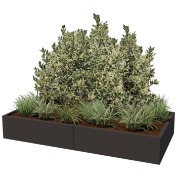 Steel planter XXL - Rectangle - 200 x 100 x 40 cm - Other RAL colour - Without bottom plate