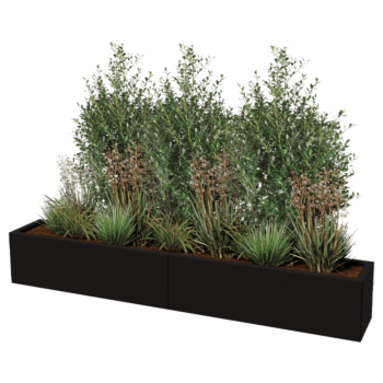 Steel planter XXL - Rectangle - 200 x 30 x 40 cm - Other RAL colour - With bottom plate