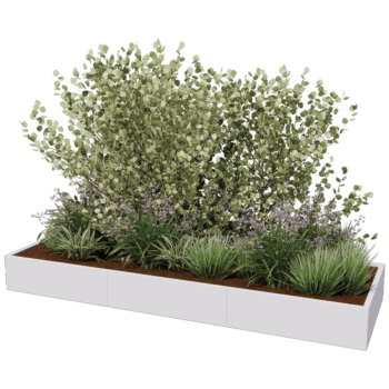 Steel planter XXL - Rectangle - 300 x 100 x 80 cm - Other RAL colour - Without bottom plate